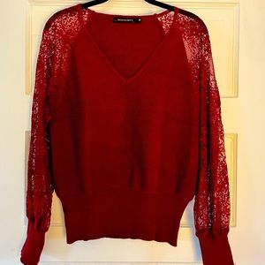 Burgundy V-Neck Sweater